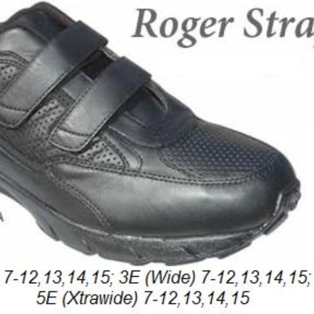 New men's Propet ROGER strap black leather walker